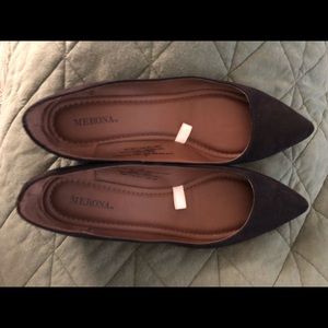 Merona black flats pointed toe size 8.5